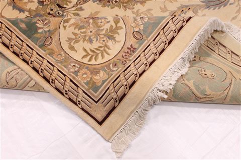 Aubusson Beige Hand Knotted 100 X 1310 Area Rug 254-29378 Image 8