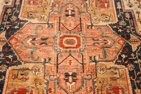 Heriz Blue Hand Knotted 95 X 130 Area Rug 254-29382 Image 3