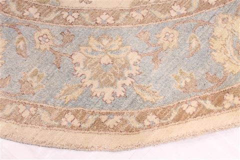 Pishavar Beige Round Hand Knotted 710 X 711 Area Rug 254-29384 Image 3