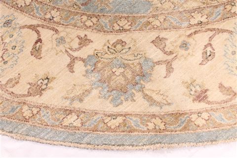 Pishavar Beige Round Hand Knotted 710 X 80 Area Rug 254-29385 Image 3