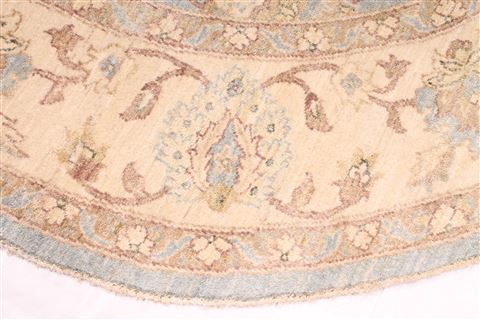 Pishavar Beige Round Hand Knotted 710 X 80 Area Rug 254-29385 Image 5