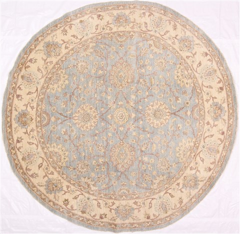 Pishavar Beige Round Hand Knotted 710 X 80 Area Rug 254-29385 Image 0