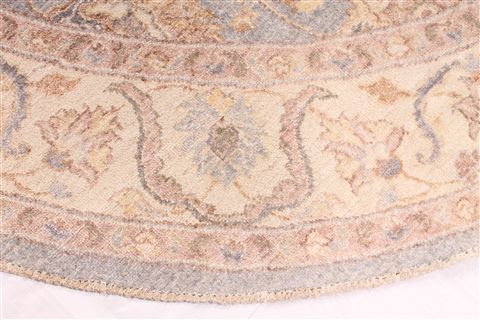 Pishavar Beige Round Hand Knotted 710 X 80 Area Rug 254-29387 Image 2