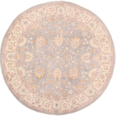 Pishavar Beige Round Hand Knotted 710 X 80 Area Rug 254-29387 Image 0