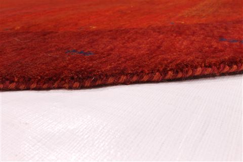 Gabbeh Red Round Hand Knotted 62 X 62 Area Rug 254-29390 Image 1
