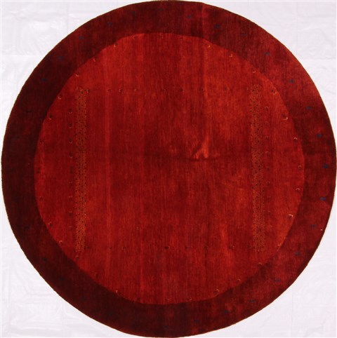 Gabbeh Red Round Hand Knotted 62 X 62 Area Rug 254-29390 Image 0