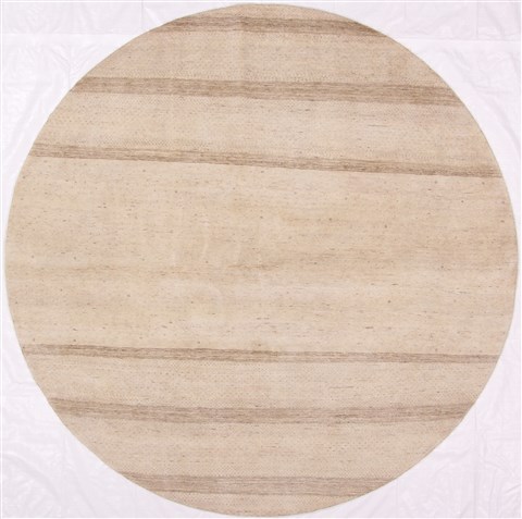 Gabbeh Beige Round Hand Knotted 65 X 65 Area Rug 254-29391 Image 0