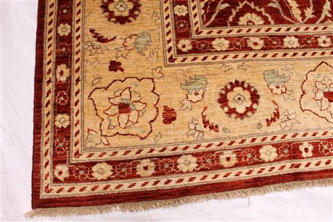 Pishavar Beige Hand Knotted 122 X 1410 Area Rug 254-29393 Image 2