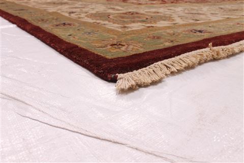 Agra Beige Hand Knotted 118 X 150 Area Rug 254-29394 Image 1