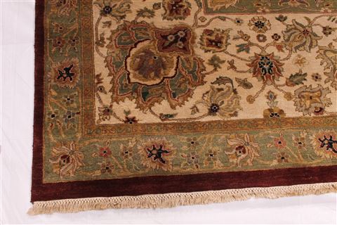 Agra Beige Hand Knotted 118 X 150 Area Rug 254-29394 Image 2