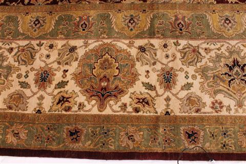 Agra Beige Hand Knotted 118 X 150 Area Rug 254-29394 Image 4