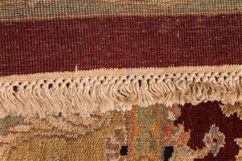 Agra Beige Hand Knotted 118 X 150 Area Rug 254-29394 Image 8