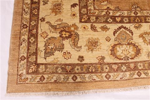 Pishavar Brown Hand Knotted 117 X 151 Area Rug 254-29395 Image 2
