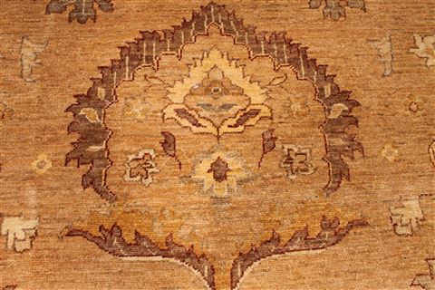 Pishavar Brown Hand Knotted 117 X 151 Area Rug 254-29395 Image 4