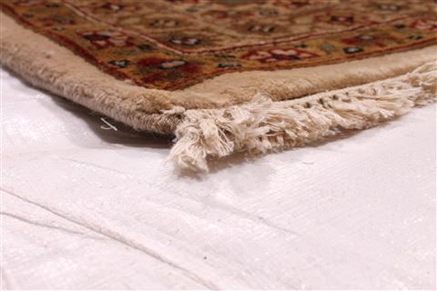 Kashan Beige Hand Knotted 122 X 149 Area Rug 254-29396 Image 1