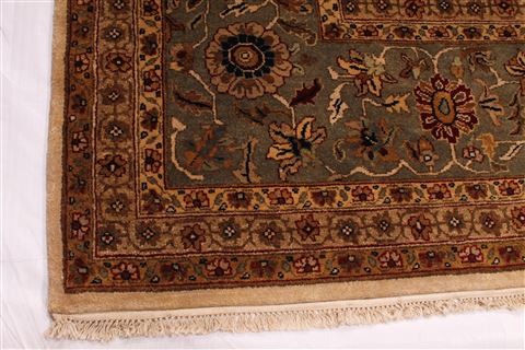 Kashan Beige Hand Knotted 122 X 149 Area Rug 254-29396 Image 2