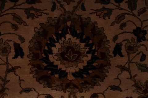 Kashan Beige Hand Knotted 122 X 149 Area Rug 254-29396 Image 7