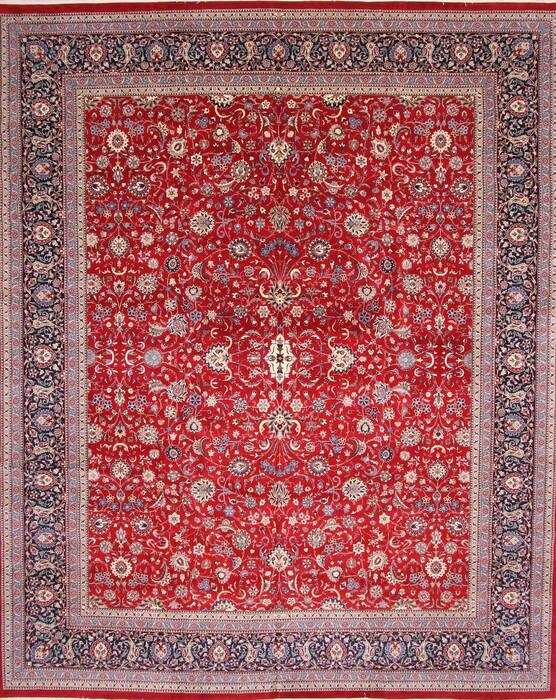 Pak-Persian Beige Hand Knotted 123 X 151  Area Rug 254-29400 Image 0