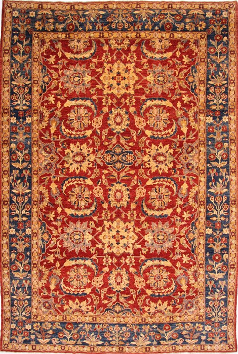 Pishavar Beige Hand Knotted 119 X 174 Area Rug 254-29403 Image 0