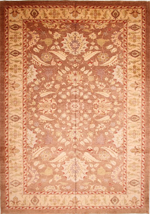 Pishavar Beige Hand Knotted 105 X 149 Area Rug 254-29409 Image 0