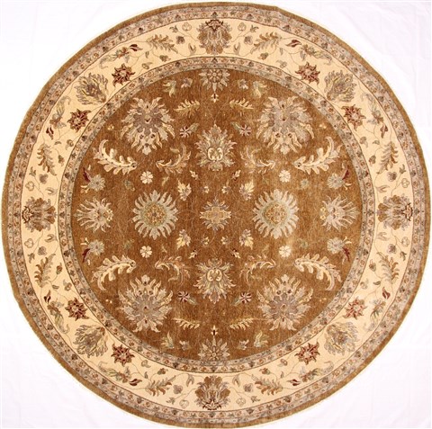 Mahal Beige Round Hand Knotted 120 X 120 Area Rug 254-29413 Image 0