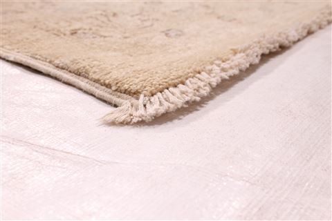 Pishavar Beige Hand Knotted 119 X 144 Area Rug 254-29418 Image 1