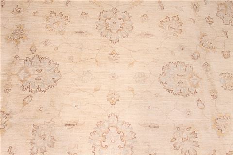 Pishavar Beige Hand Knotted 119 X 144 Area Rug 254-29418 Image 3