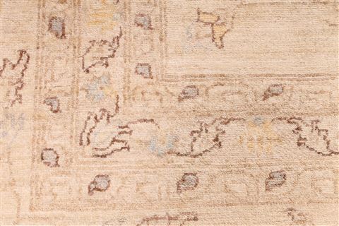 Pishavar Beige Hand Knotted 119 X 144 Area Rug 254-29418 Image 5