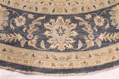 Pishavar Beige Round Hand Knotted 1110 X 120 Area Rug 254-29419 Image 3