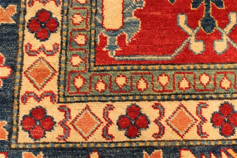 Kazak Beige Hand Knotted 114 X 151 Area Rug 250-29424 Image 1