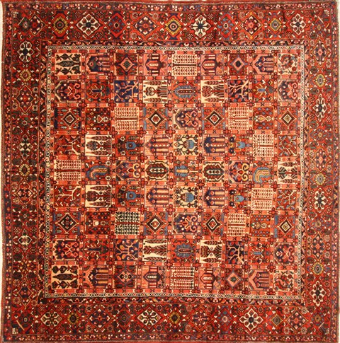 Bakhtiar Blue Square Hand Knotted 122 X 123 Area Rug 250-29432 Image 0