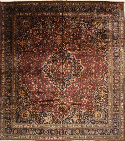 Bakhtiar Blue Square Hand Knotted 128 X 143 Area Rug 250-29435 Image 0