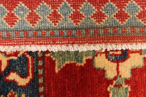 Kazak Orange Hand Knotted 114 X 144 Area Rug 250-29439 Image 2