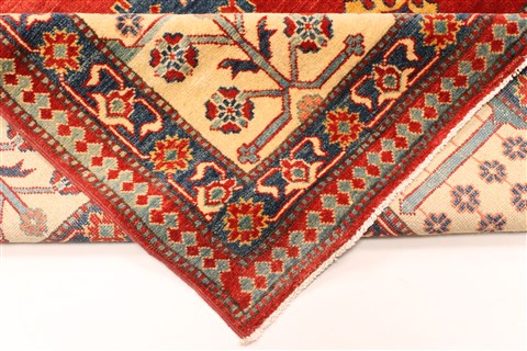 Kazak Orange Hand Knotted 114 X 144 Area Rug 250-29439 Image 4