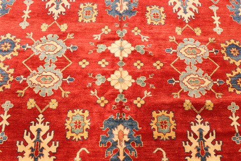 Kazak Orange Hand Knotted 114 X 144 Area Rug 250-29439 Image 7