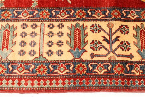 Kazak Orange Hand Knotted 114 X 144 Area Rug 250-29439 Image 8