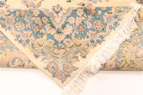 Kerman Blue Hand Knotted 97 X 137 Area Rug 250-29441 Image 4
