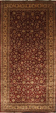 Kashan Beige Hand Knotted 8'11" X 18'0"  Area Rug 250-29445