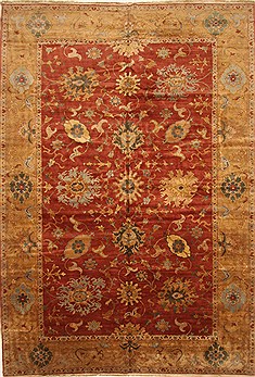 Egyptian Chobi Red Rectangle 10x14 ft Wool Carpet 29447