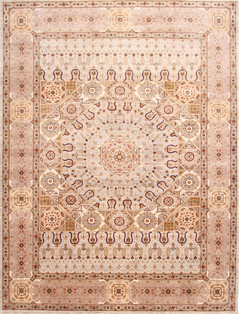 Pishavar Beige Hand Knotted 90 X 1110 Area Rug 254-29449 Image 0
