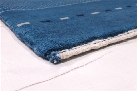 Gabbeh Blue Hand Knotted 81 X 100 Area Rug 254-29450 Image 1