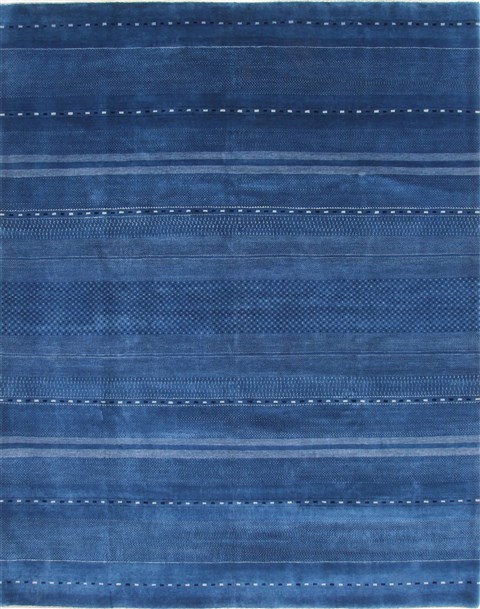Gabbeh Blue Hand Knotted 81 X 100 Area Rug 254-29450 Image 0