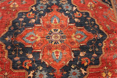 Heriz Blue Hand Knotted 79 X 910 Area Rug 254-29451 Image 3
