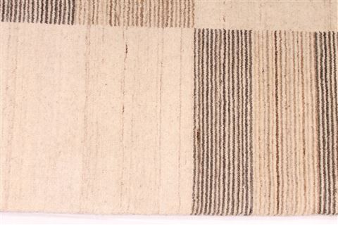 Modern Beige Hand Knotted 90 X 1110 Area Rug 254-29459 Image 4