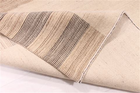 Modern Beige Hand Knotted 90 X 1110 Area Rug 254-29459 Image 7