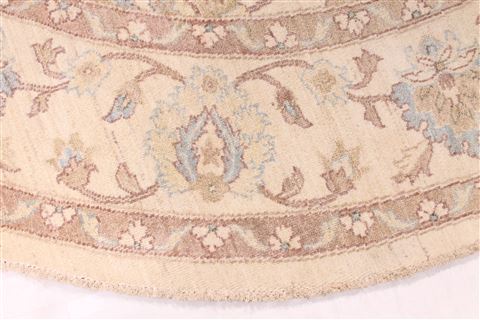 Pishavar Beige Round Hand Knotted 80 X 80 Area Rug 254-29463 Image 3
