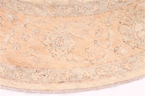 Pishavar Beige Round Hand Knotted 80 X 80 Area Rug 254-29464 Image 3
