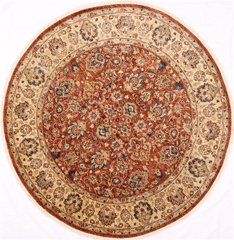Pishavar Beige Round Hand Knotted 80 X 80 Area Rug 254-29466 Image 0