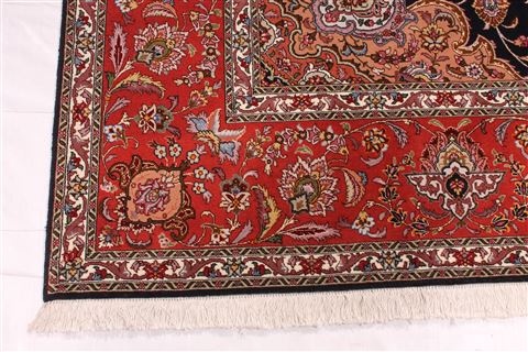 Tabriz Beige Hand Knotted 82 X 99 Area Rug 254-29470 Image 2