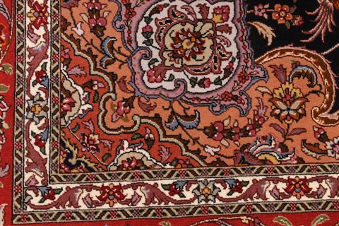 Tabriz Beige Hand Knotted 82 X 99 Area Rug 254-29470 Image 5